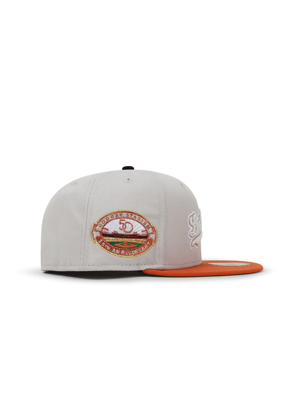 New Era 5950 Dodgers 50Th Anniversary Hat - Stone/Burnt Orange